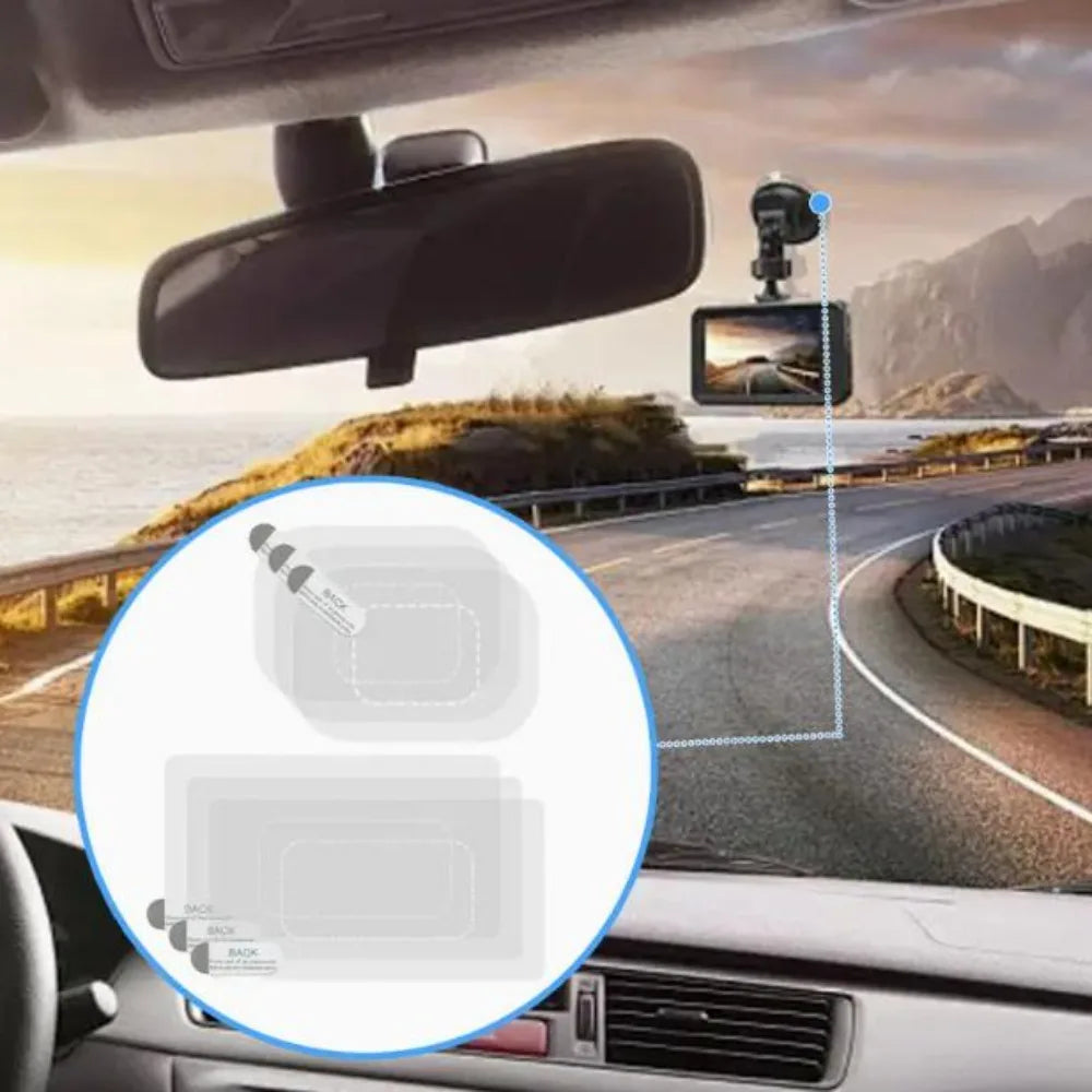 Static film mounting pad for car DVR