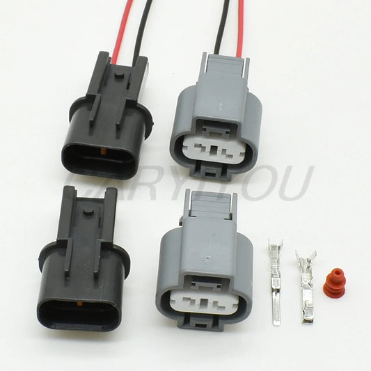 Close-up view of automotive wire harness connector showing secure socket interface for stable wiring