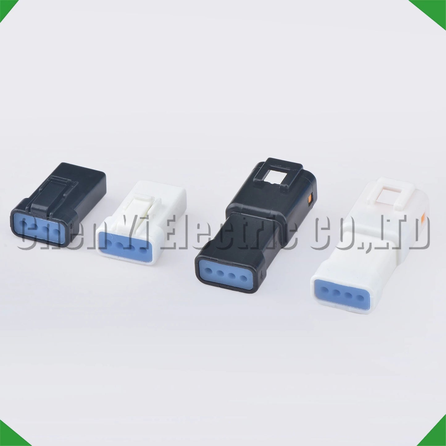 Close-up of 4 pin auto waterproof electronic wire harness butt plug