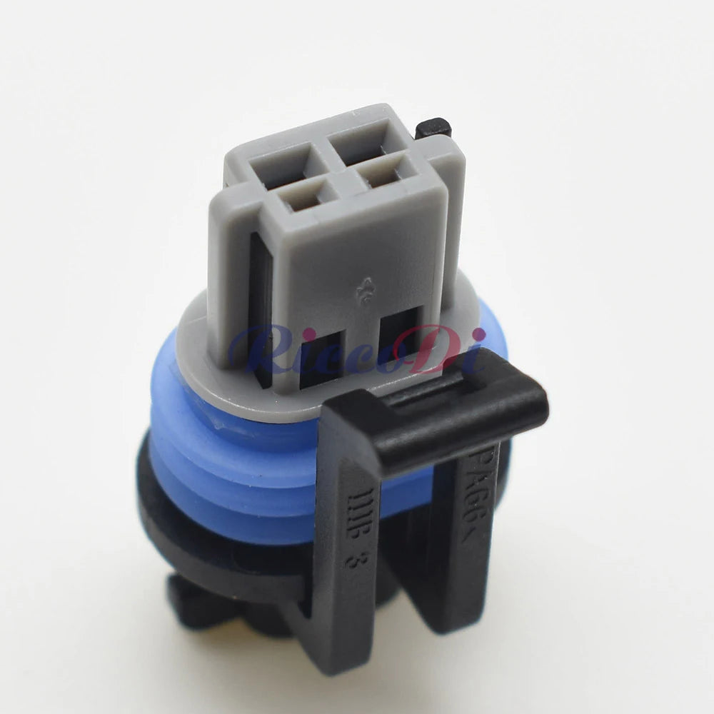 Close-up view of 1.5mm automotive wire harness connector showing secure waterproof female socket interface