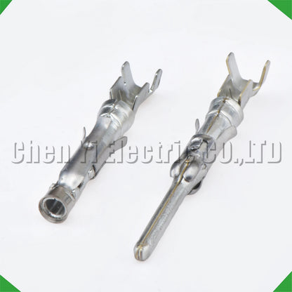 Crimp pins for automotive wire harness connectors
