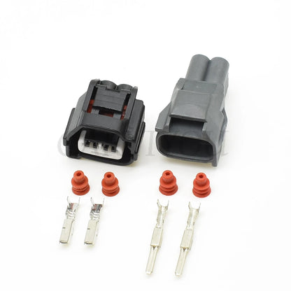 2 pin male female automotive temperature sensor connector with integrated wiring for cars