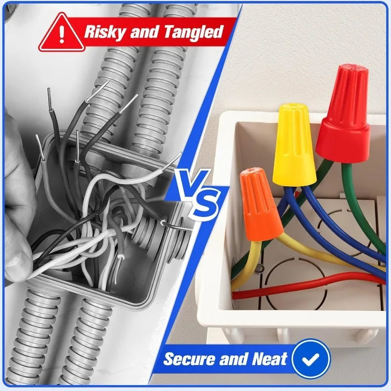 Wire Routing Cap 200/50PCS Wire Caps Assorted Colors Spring Spiral Connectors PVC Insul ...