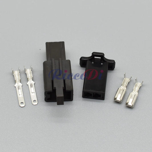 Side view of 2 pin sensor connector for automotive and motorcycle wiring harness