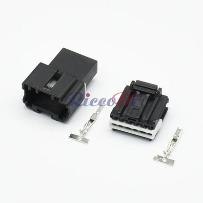 Side view of 2 pin automotive wiring harness connector plug for secure electrical connection