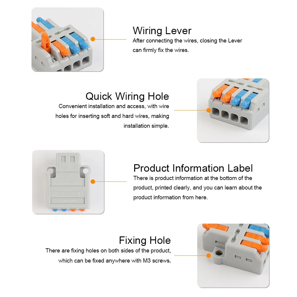 Quick PCT lamp wire connector for one in multiple out splitter, suitable for 3 in 9 out wiring setup