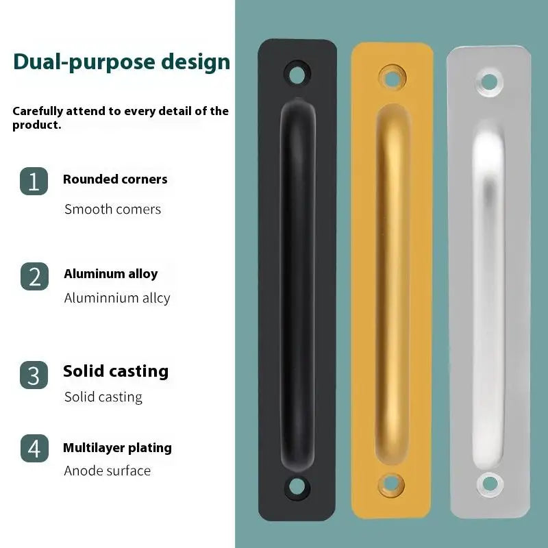 Aluminium alloy cabinet handle installed on wood door and drawer