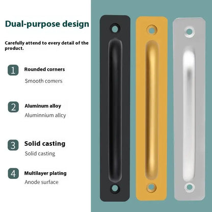 Aluminium alloy cabinet handle installed on wood door and drawer