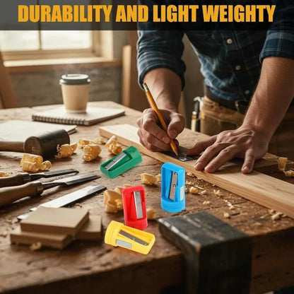 Woodworking hand tool pencil cutter, practical blue portable sharpener for homework, writing, and carpentry use