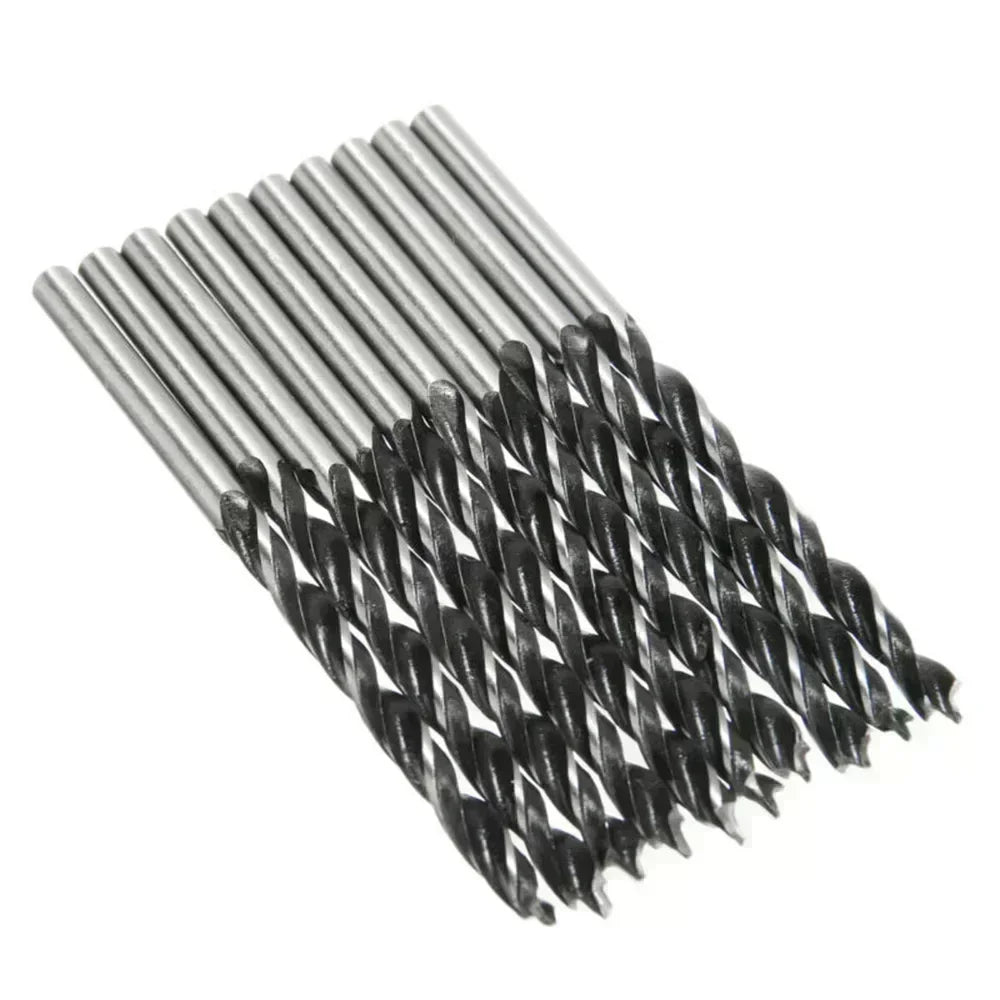 Woodworking spiral drill bit kit with 3mm, 4mm, 5mm diameter wood drills and center point for power tool parts