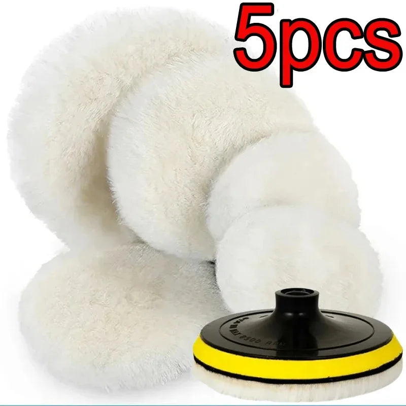 Wool polishing disc for car buffing and waxing