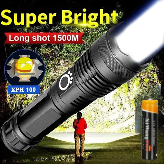 High power XHP100 LED rechargeable flashlight