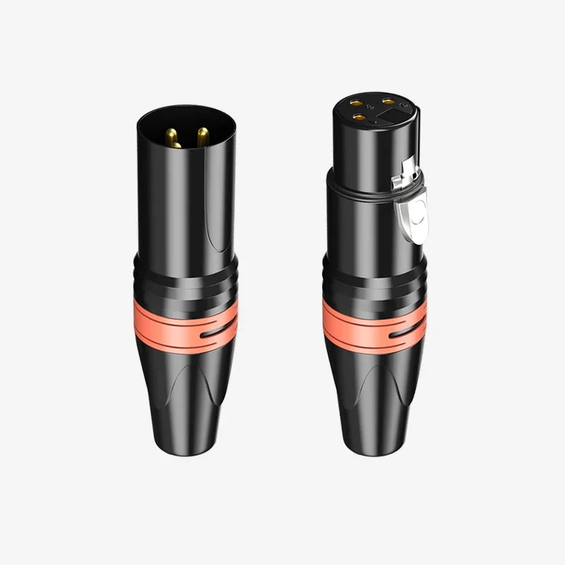 Series of 3Pin XLR color head audio connectors, pure copper pins, male and female Canon welding plug and socket
