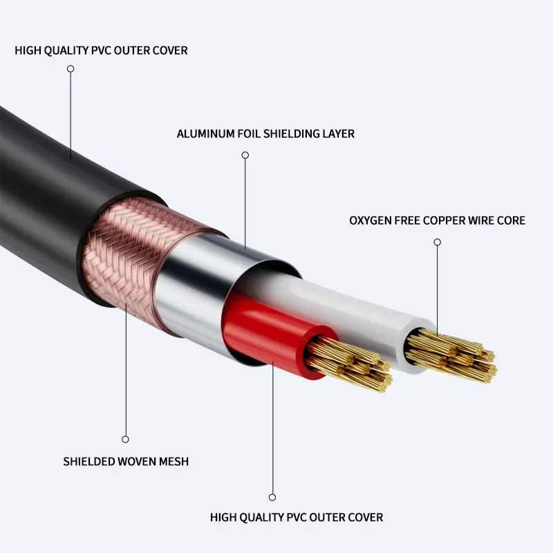 3 pin xlr male to female mic audio plug converter for professional sound equipment