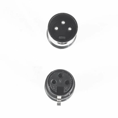 3-pin XLR DMX audio microphone cable connector showing male and female plug configuration for signal transmission