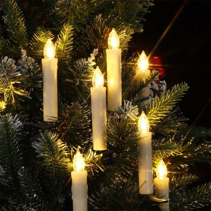LED candle string lights with clips for Xmas tree and holiday home decorations