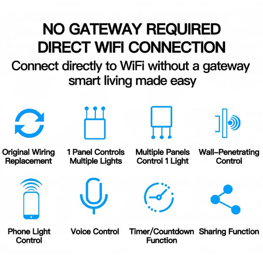 ZigBee smart wall light switch without neutral wire, no capacitor needed, compatible with Alexa Google Home