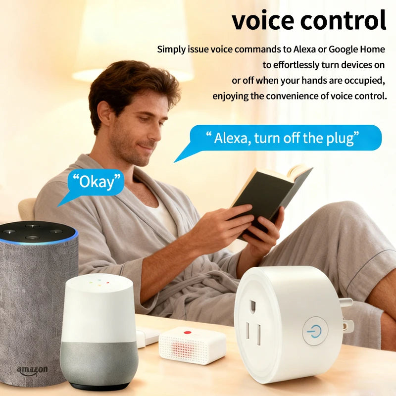 Zigbee Wi‑Fi smart plug with energy monitoring, US outlet, app control via Tuya, timer and scheduling, smart home automation compatible