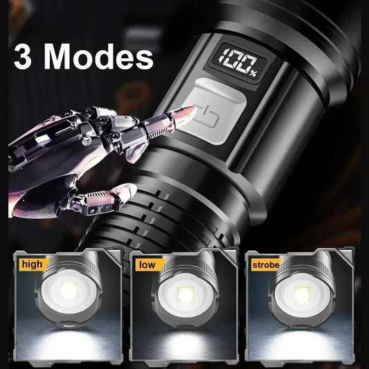 Telescopic zoom rechargeable LED torch