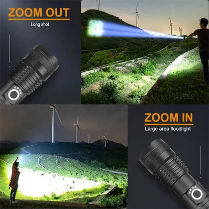Zoomable super bright LED torch flashlight